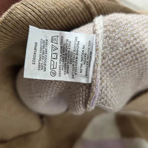 LOFT Women's Argyle Sweater XL - Purple and Brown - Picture 3 of 5